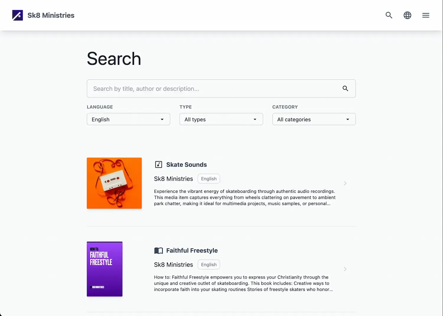 Search Page